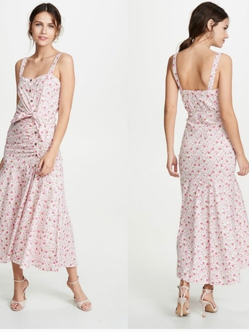 Likely MINKA Floral Dress Revolve Boho Romantic Ruffle Midi/Maxi Dress 00 - Picture 8 of 8
